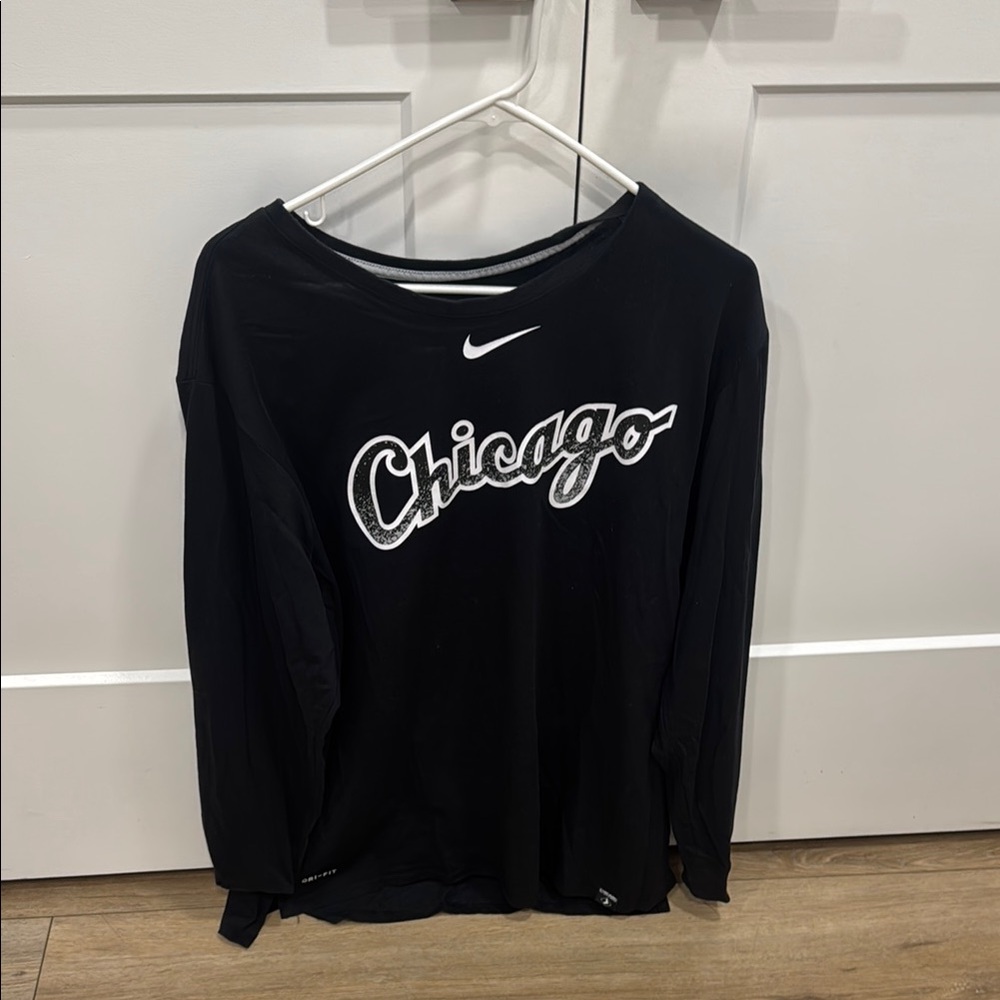 Nike Dri-Fit Mens Black Chicago White Sox Long Sleeve Tee size XL
